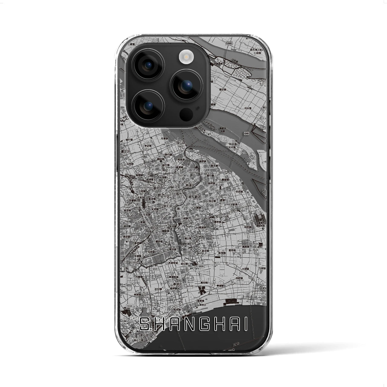 【上海2（中華人民共和国）】地図柄iPhoneケース（クリアタイプ）