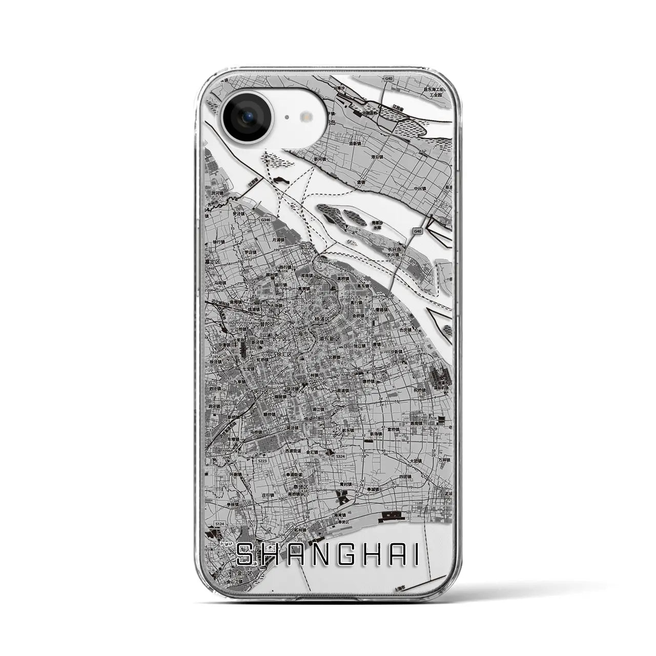 【上海2（中華人民共和国）】地図柄iPhoneケース（クリアタイプ）