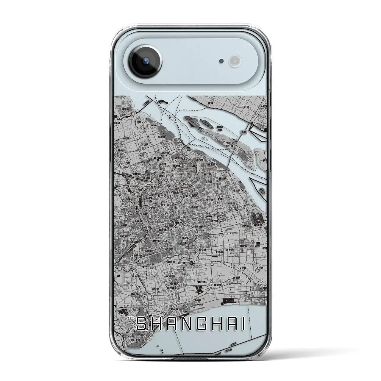 【上海2（中華人民共和国）】地図柄iPhoneケース（クリアタイプ）