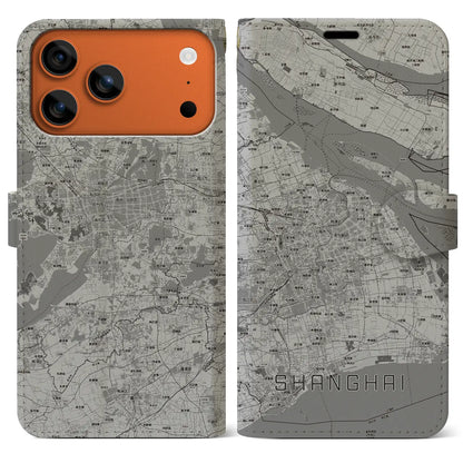 【上海2（中華人民共和国）】地図柄iPhoneケース（手帳タイプ）