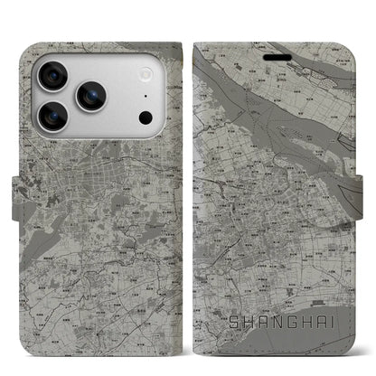 【上海2（中華人民共和国）】地図柄iPhoneケース（手帳タイプ）