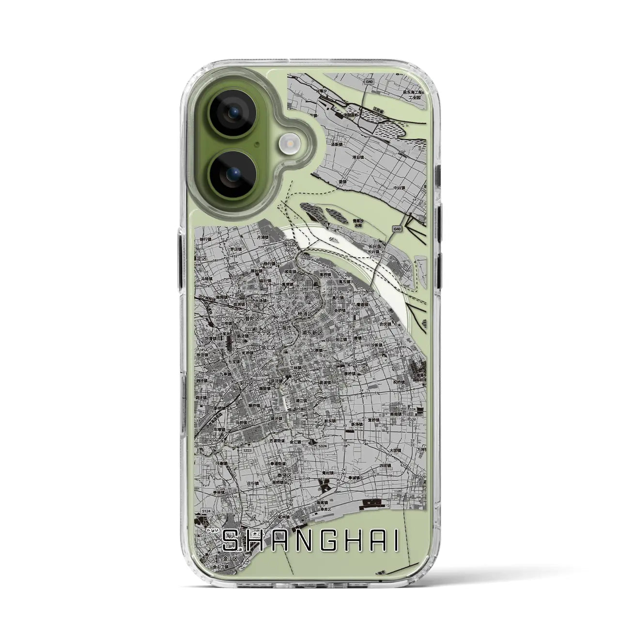 【上海2（中華人民共和国）】地図柄iPhoneケース（MagSafeタイプ）