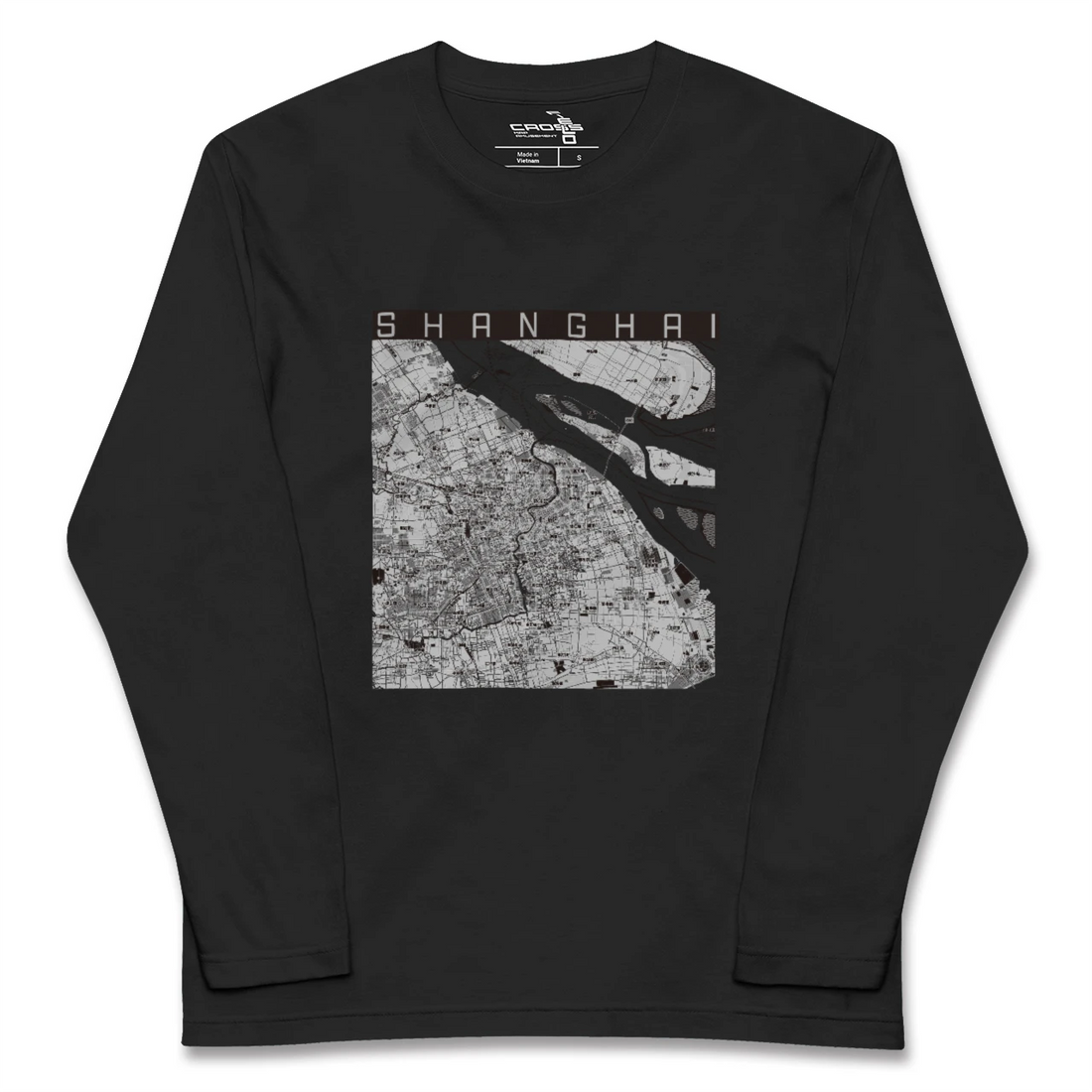 【上海2(中華人民共和国)】地図柄ロングスリーブTシャツ
