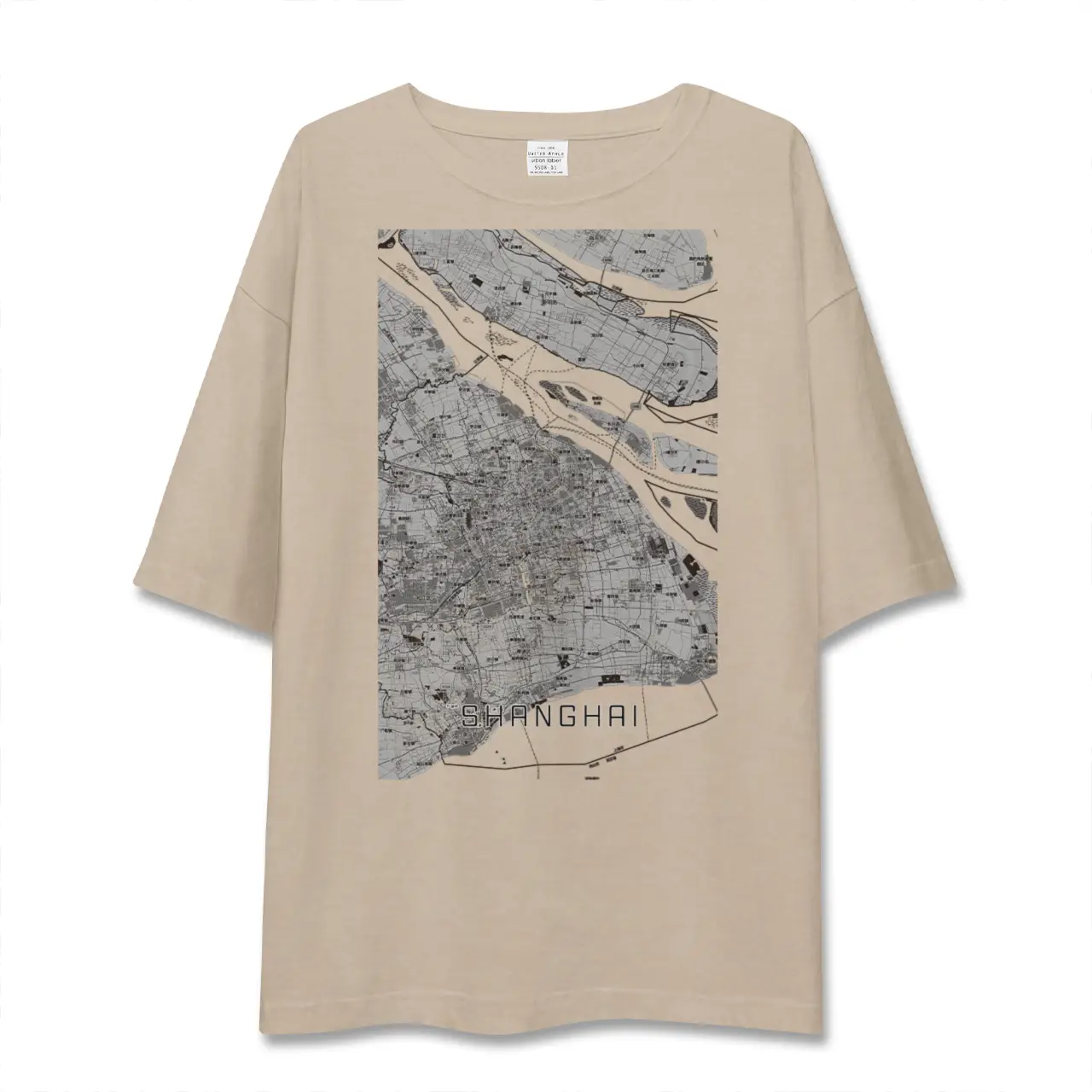 【上海2（中華人民共和国）】地図柄ビッグシルエットTシャツ