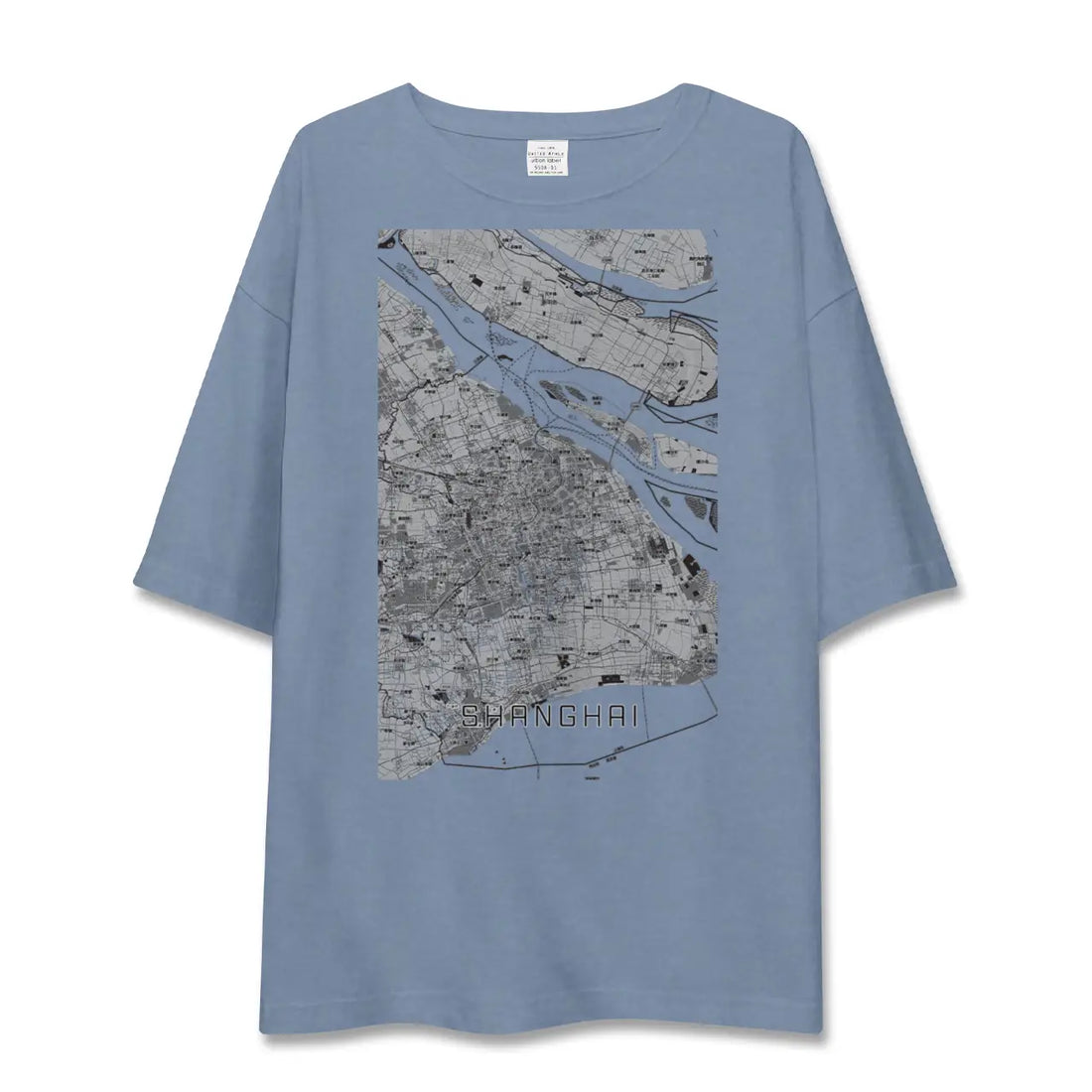 【上海2（中華人民共和国）】地図柄ビッグシルエットTシャツ