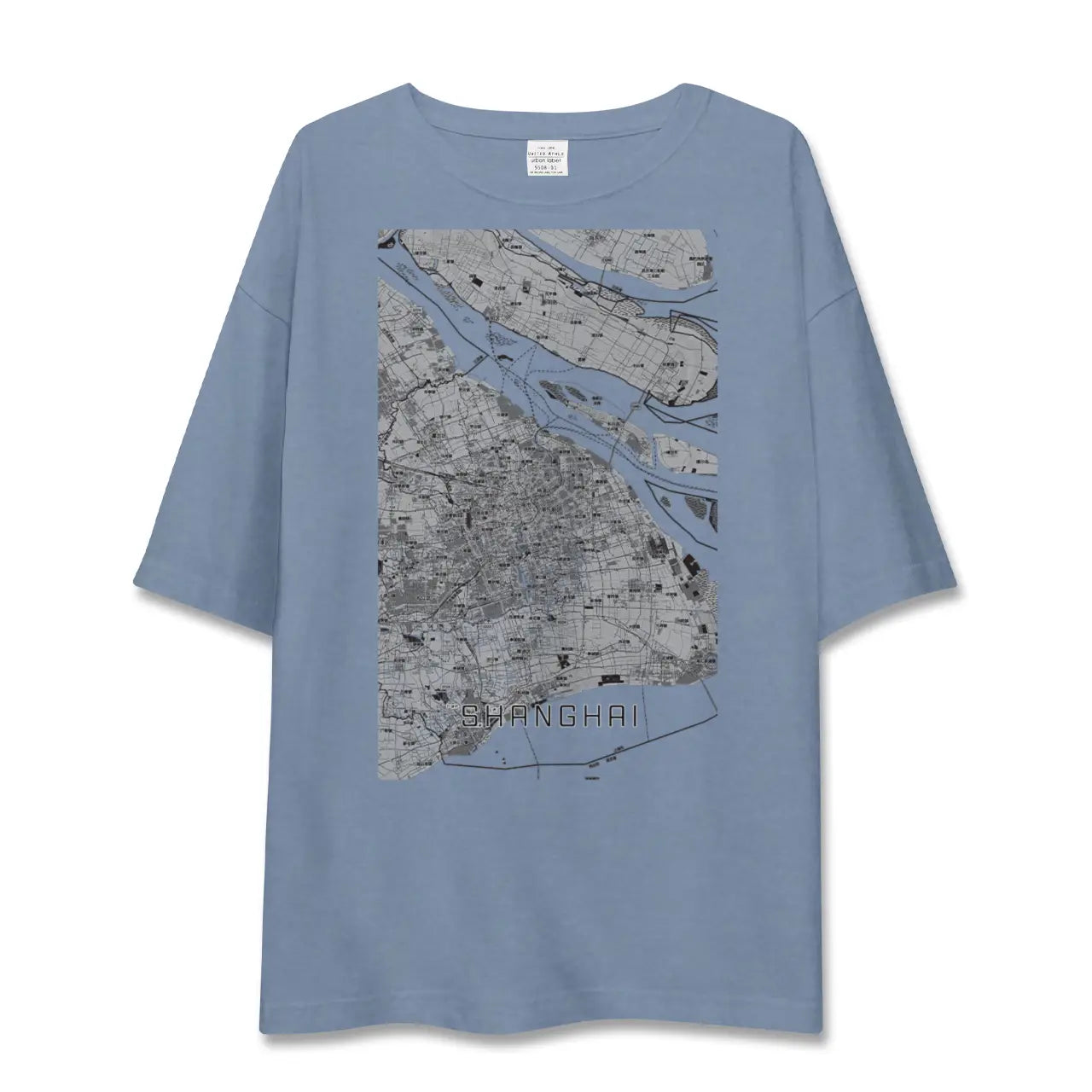 【上海2（中華人民共和国）】地図柄ビッグシルエットTシャツ