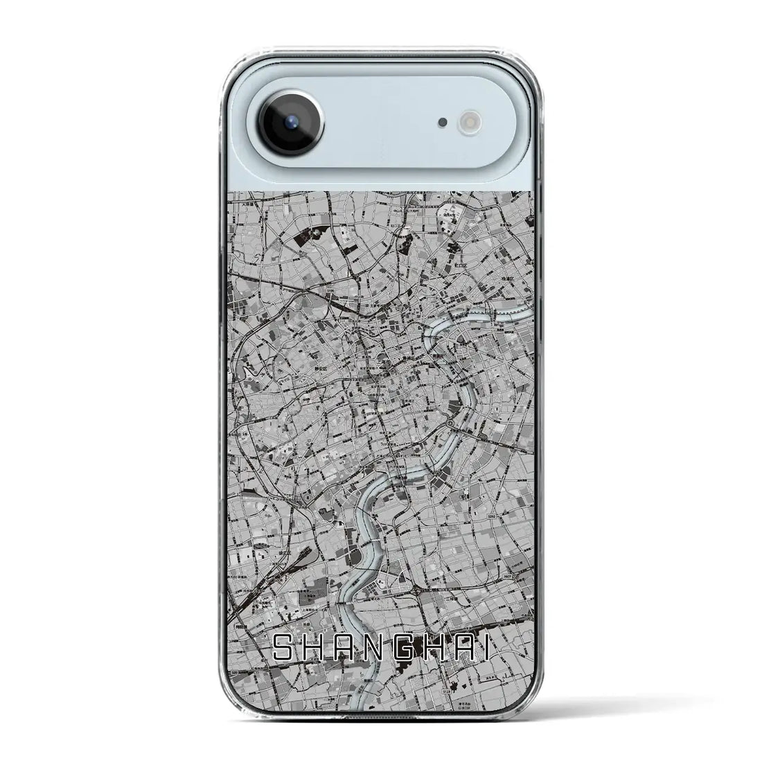 【上海（中華人民共和国）】地図柄iPhoneケース（クリアタイプ）モノトーン・iPhone 17 Pro Max 用