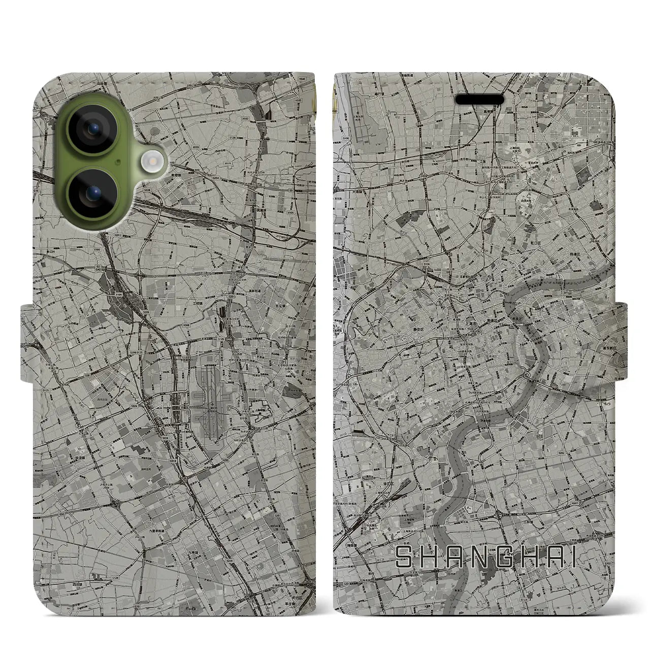 【上海（中華人民共和国）】地図柄iPhoneケース（手帳タイプ）