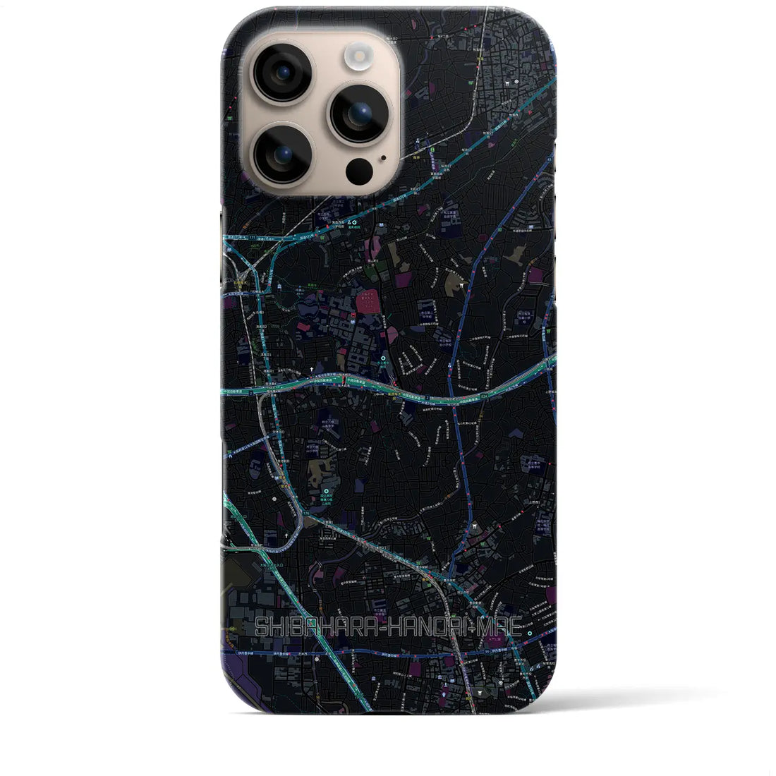 【柴原阪大前(大阪府)】地図柄iPhoneケース(バックカバータイプ)