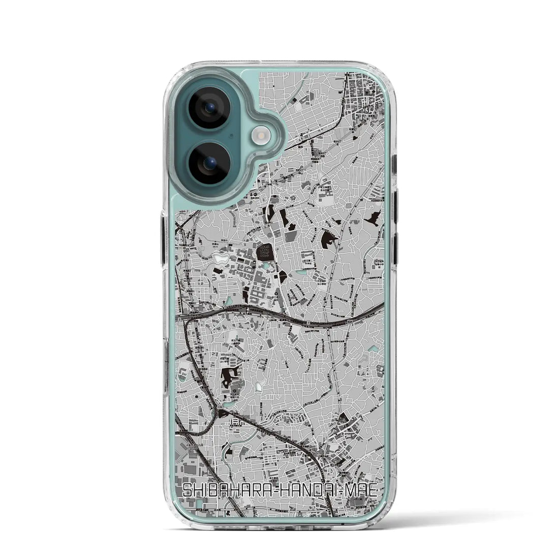 【柴原阪大前（大阪府）】地図柄iPhoneケース（MagSafeタイプ）モノトーン・iPhone 16 Pro 用