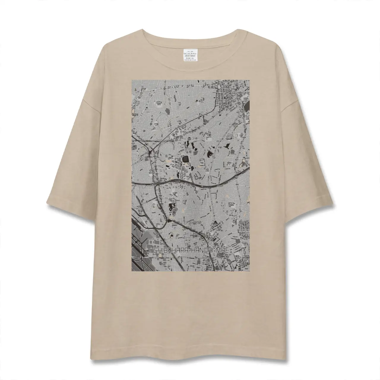 【柴原阪大前（大阪府）】地図柄ビッグシルエットTシャツ