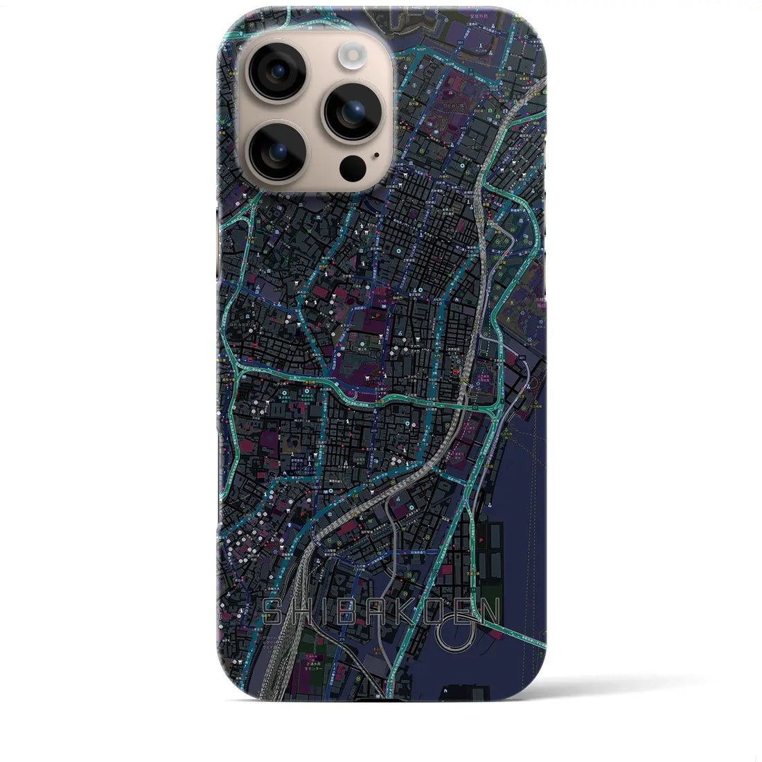 【芝公園（東京都）】地図柄iPhoneケース（バックカバータイプ）