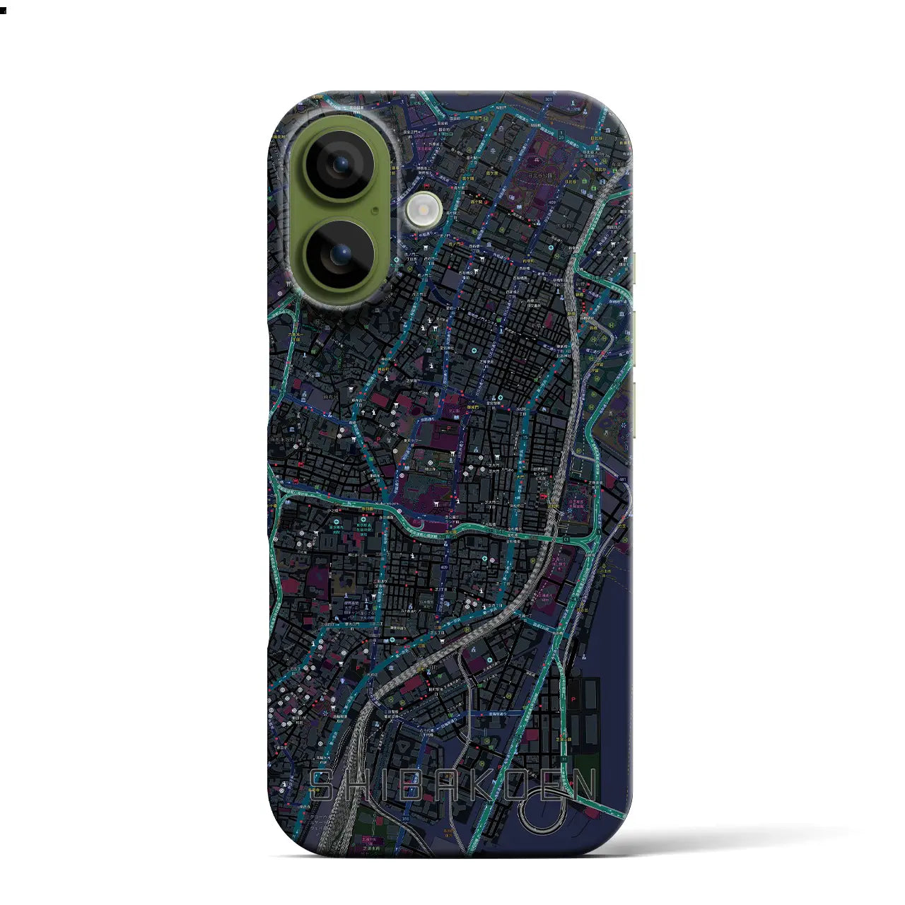 【芝公園（東京都）】地図柄iPhoneケース（バックカバータイプ）