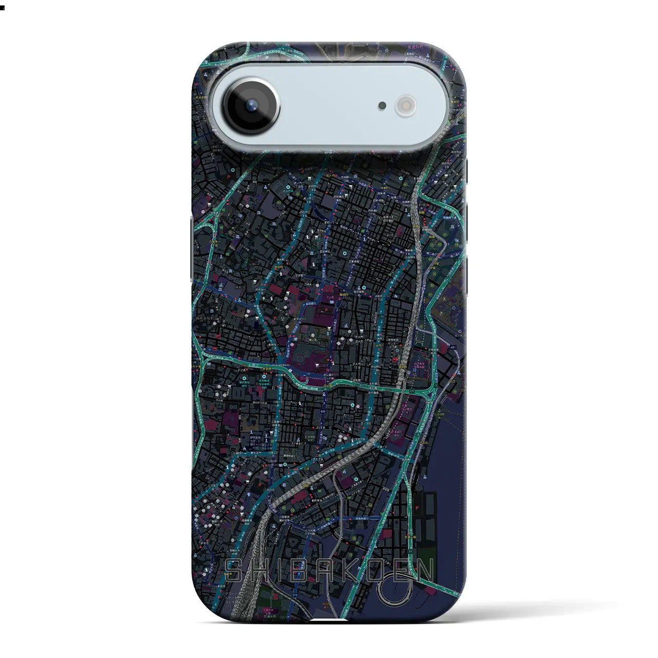 【芝公園（東京都）】地図柄iPhoneケース（バックカバータイプ）