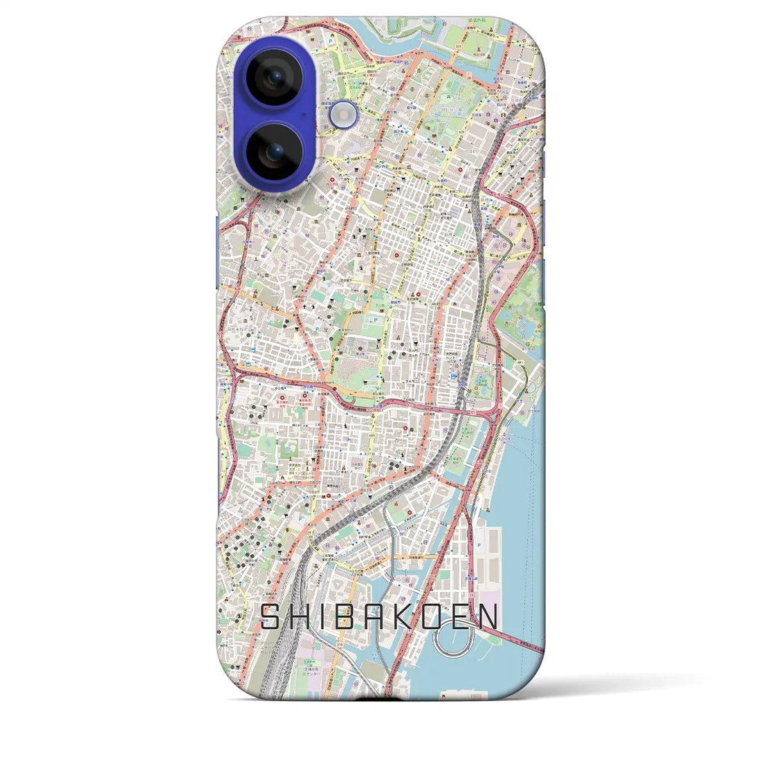 【芝公園（東京都）】地図柄iPhoneケース（バックカバータイプ）ナチュラル・iPhone 16 Pro Max 用