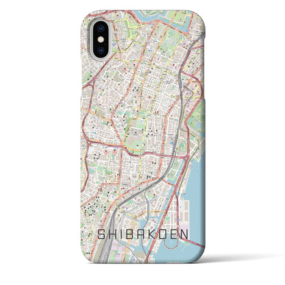 【芝公園（東京都）】地図柄iPhoneケース（バックカバータイプ）