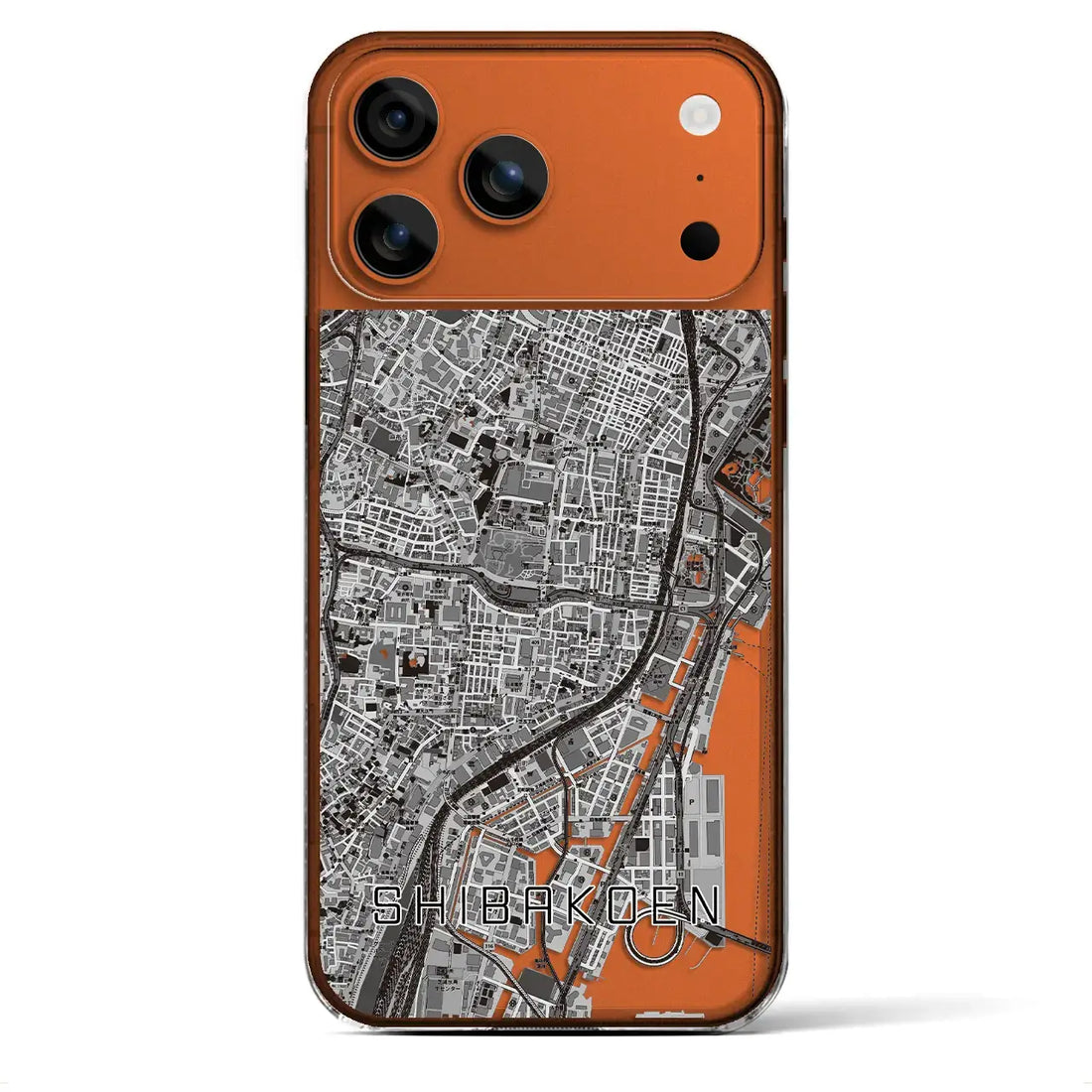 【芝公園(東京都)】地図柄iPhoneケース(クリアタイプ)モノトーン・iPhone 17 Pro Max 用