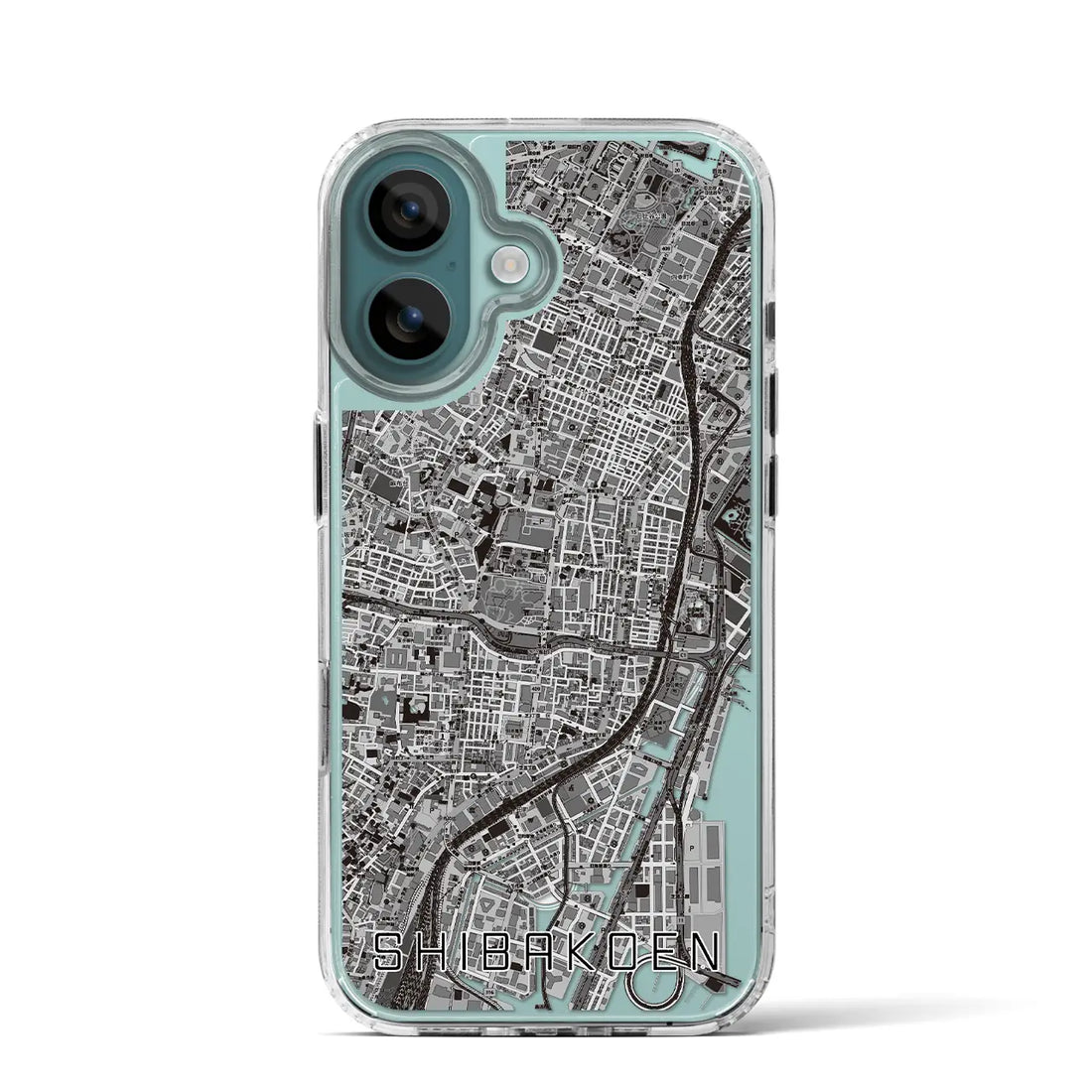 【芝公園(東京都)】地図柄iPhoneケース(MagSafeタイプ)モノトーン・iPhone 16 Pro 用