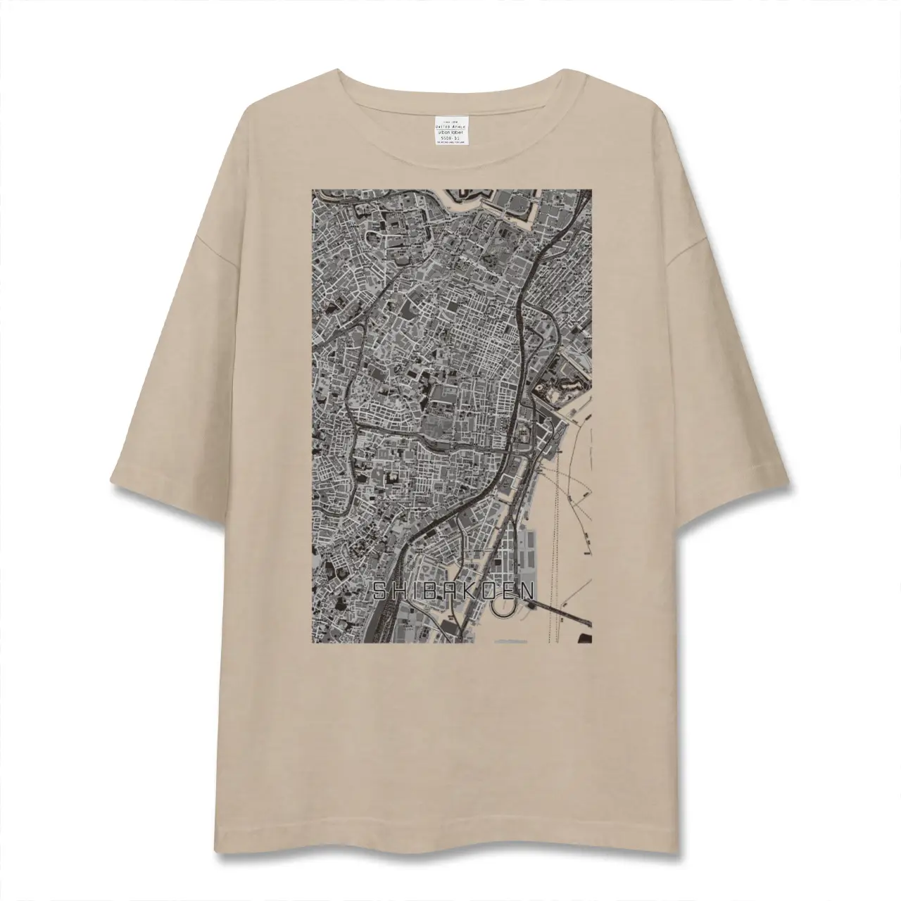 【芝公園（東京都）】地図柄ビッグシルエットTシャツ