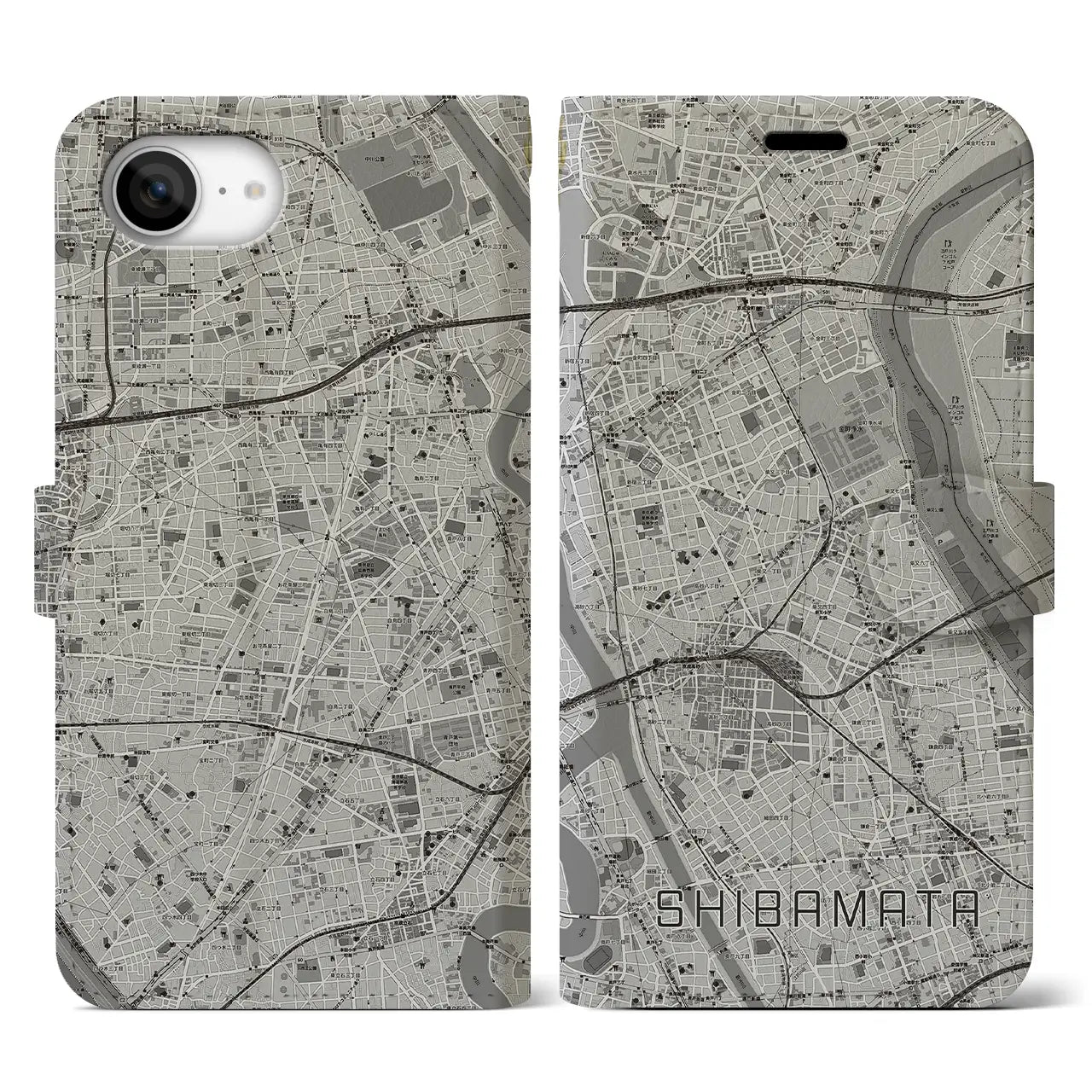 【柴又（東京都）】地図柄iPhoneケース（手帳タイプ）