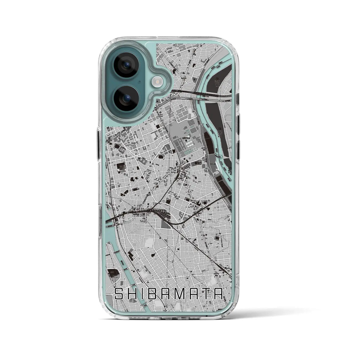 【柴又(東京都)】地図柄iPhoneケース(MagSafeタイプ)モノトーン・iPhone 16 Pro 用