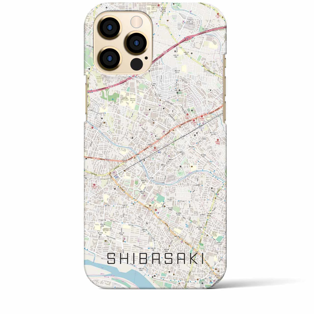 【柴崎（東京都）】地図柄iPhoneケース（バックカバータイプ）