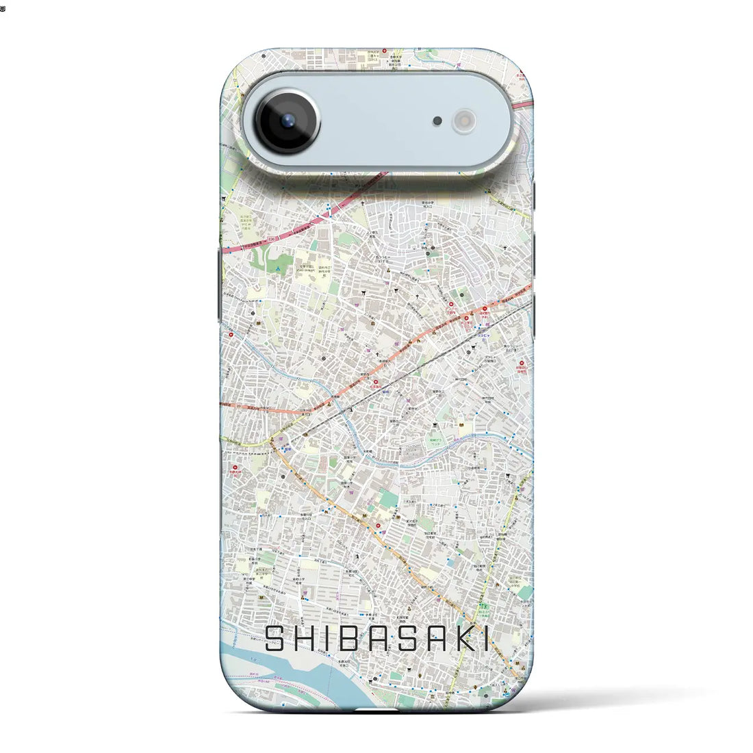 【柴崎（東京都）】地図柄iPhoneケース（バックカバータイプ）ナチュラル・iPhone 17 Pro Max 用