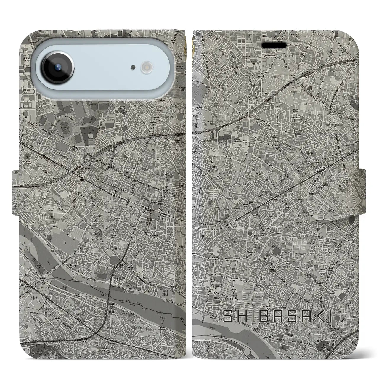 【柴崎（東京都）】地図柄iPhoneケース（手帳タイプ）