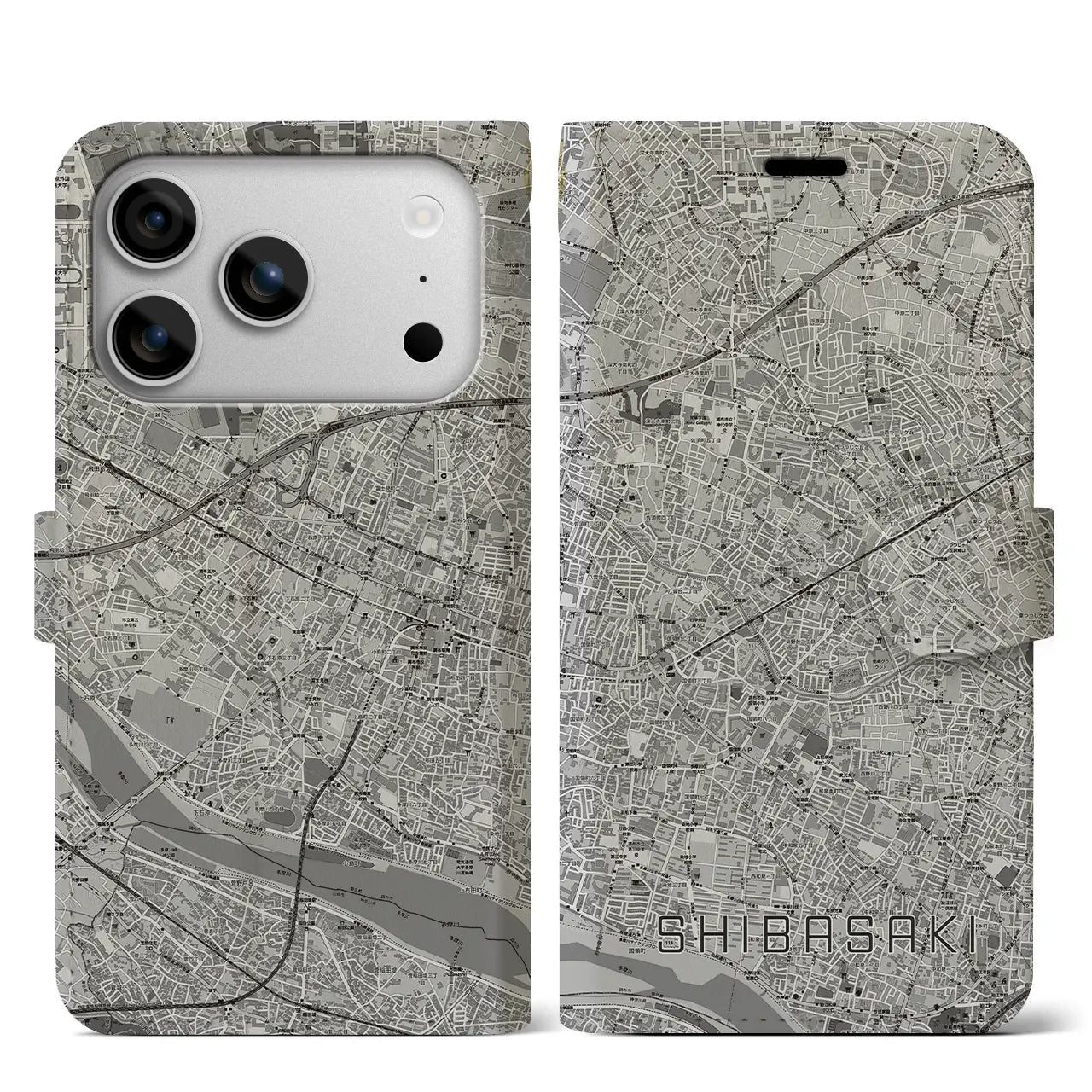 【柴崎（東京都）】地図柄iPhoneケース（手帳タイプ）