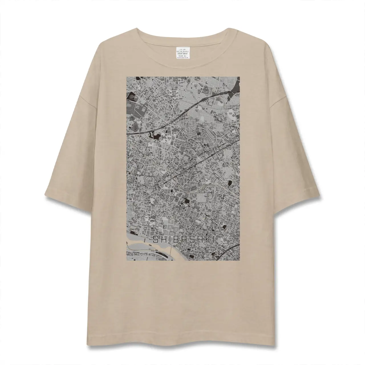 【柴崎（東京都）】地図柄ビッグシルエットTシャツ