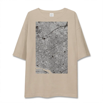 【柴崎（東京都）】地図柄ビッグシルエットTシャツ