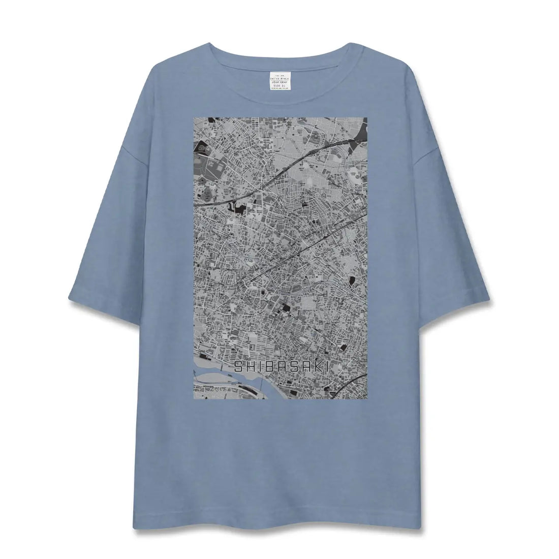 【柴崎（東京都）】地図柄ビッグシルエットTシャツ