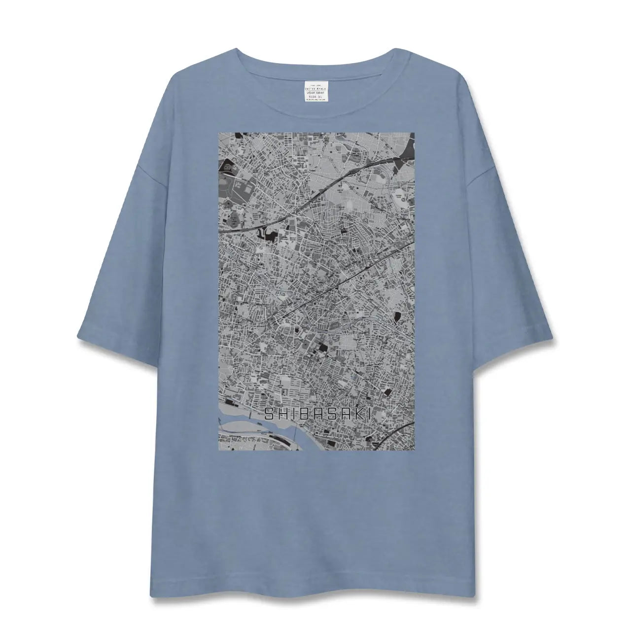 【柴崎（東京都）】地図柄ビッグシルエットTシャツ
