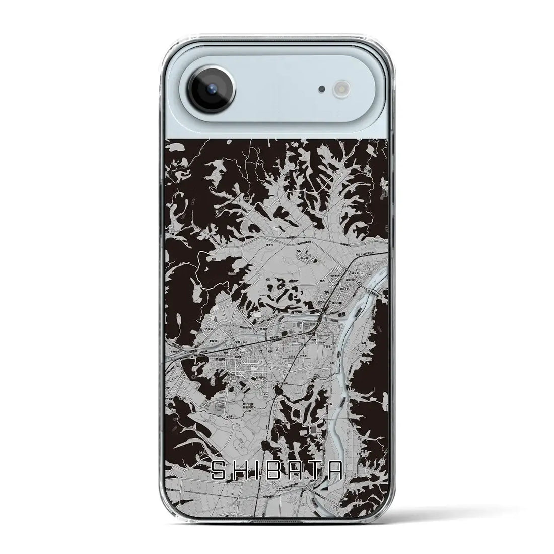 【柴田(宮城県)】地図柄iPhoneケース(クリアタイプ)モノトーン・iPhone 17 Pro Max 用
