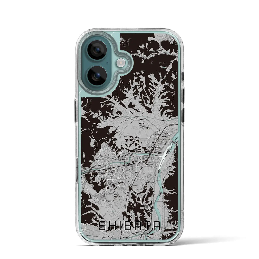 【柴田(宮城県)】地図柄iPhoneケース(MagSafeタイプ)モノトーン・iPhone 16 Pro 用