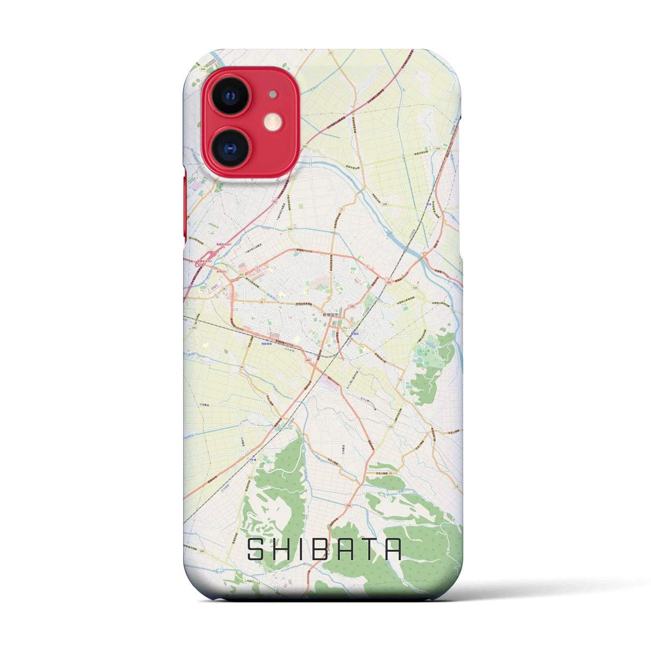 【新発田（新潟県）】地図柄iPhoneケース（バックカバータイプ）