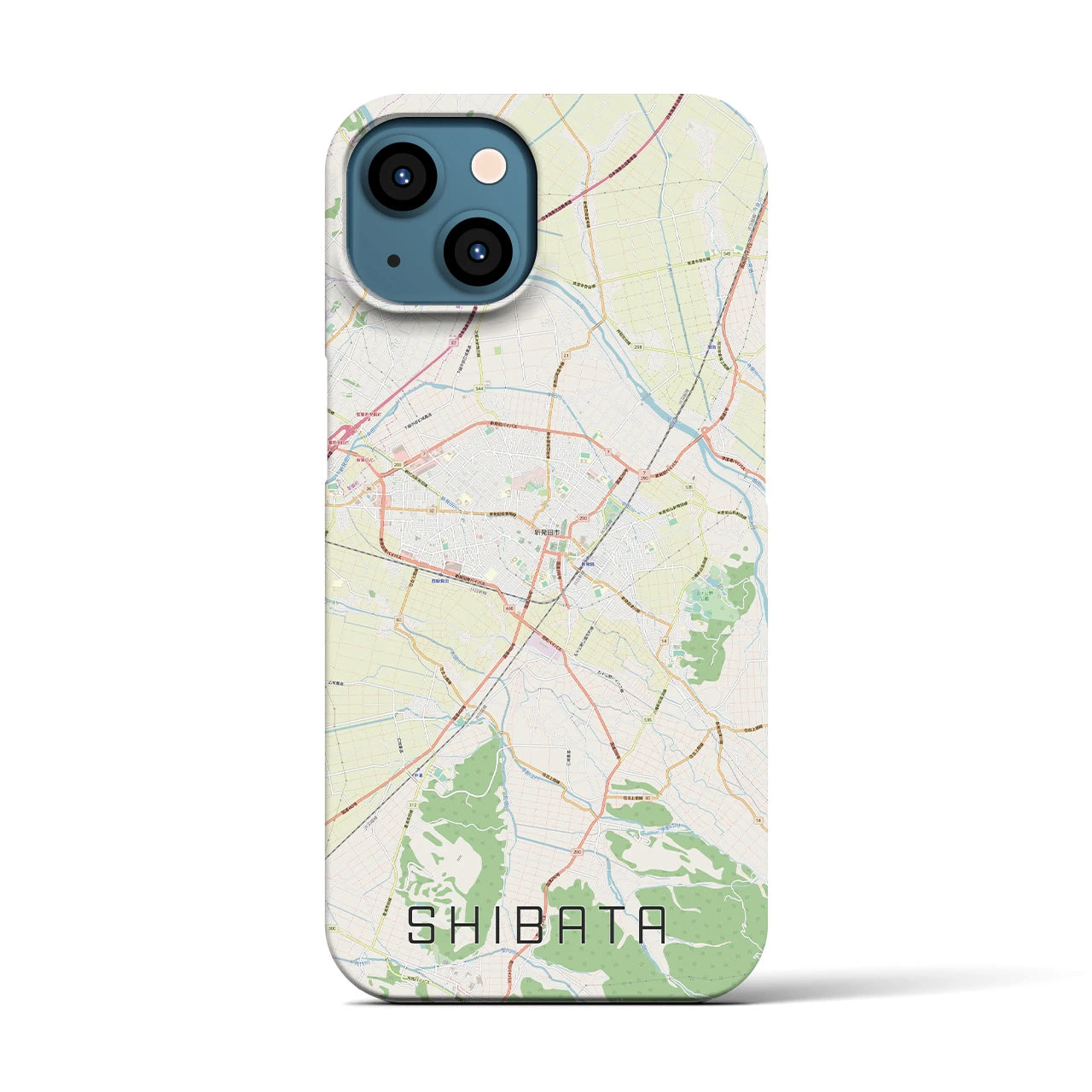 【新発田（新潟県）】地図柄iPhoneケース（バックカバータイプ）