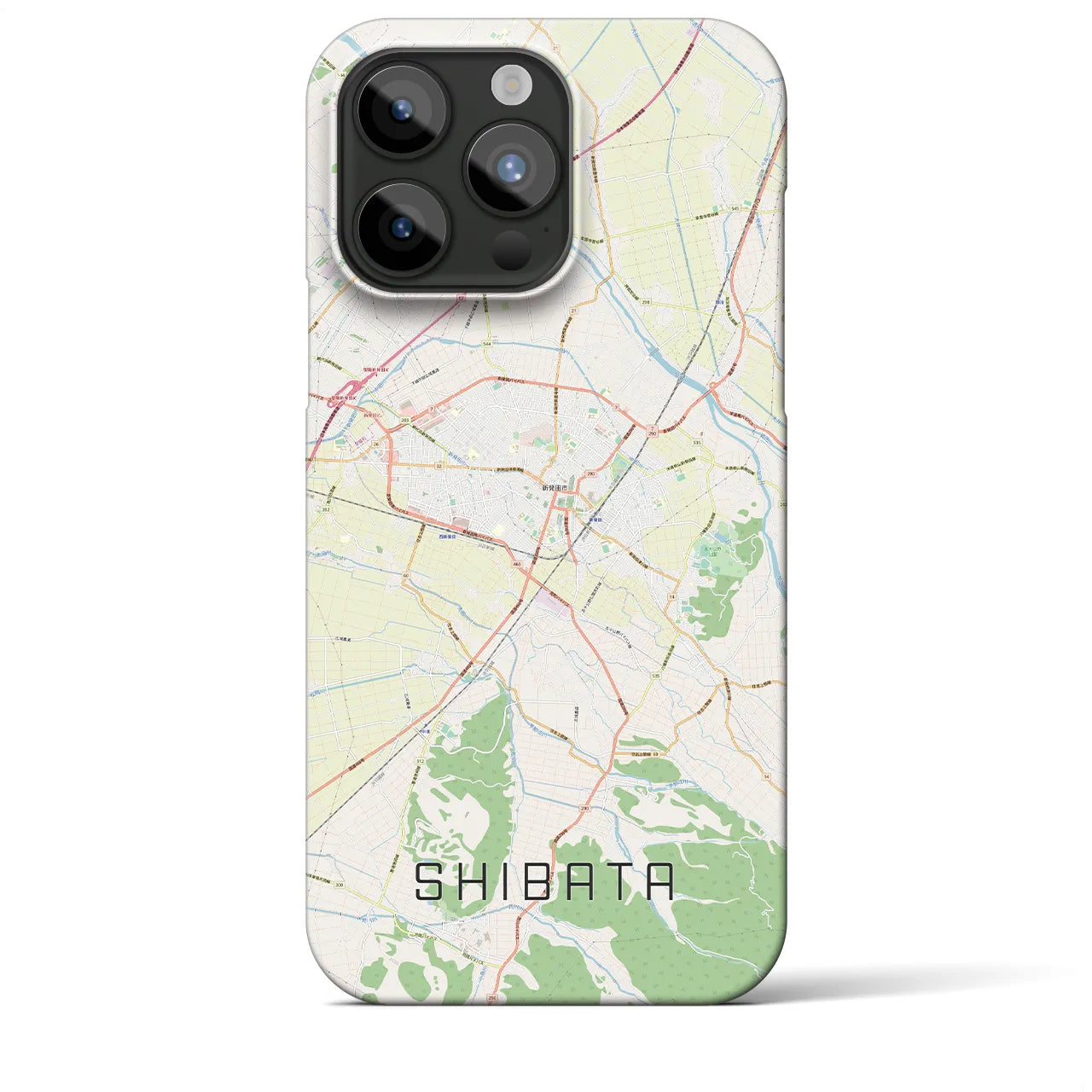 【新発田（新潟県）】地図柄iPhoneケース（バックカバータイプ）