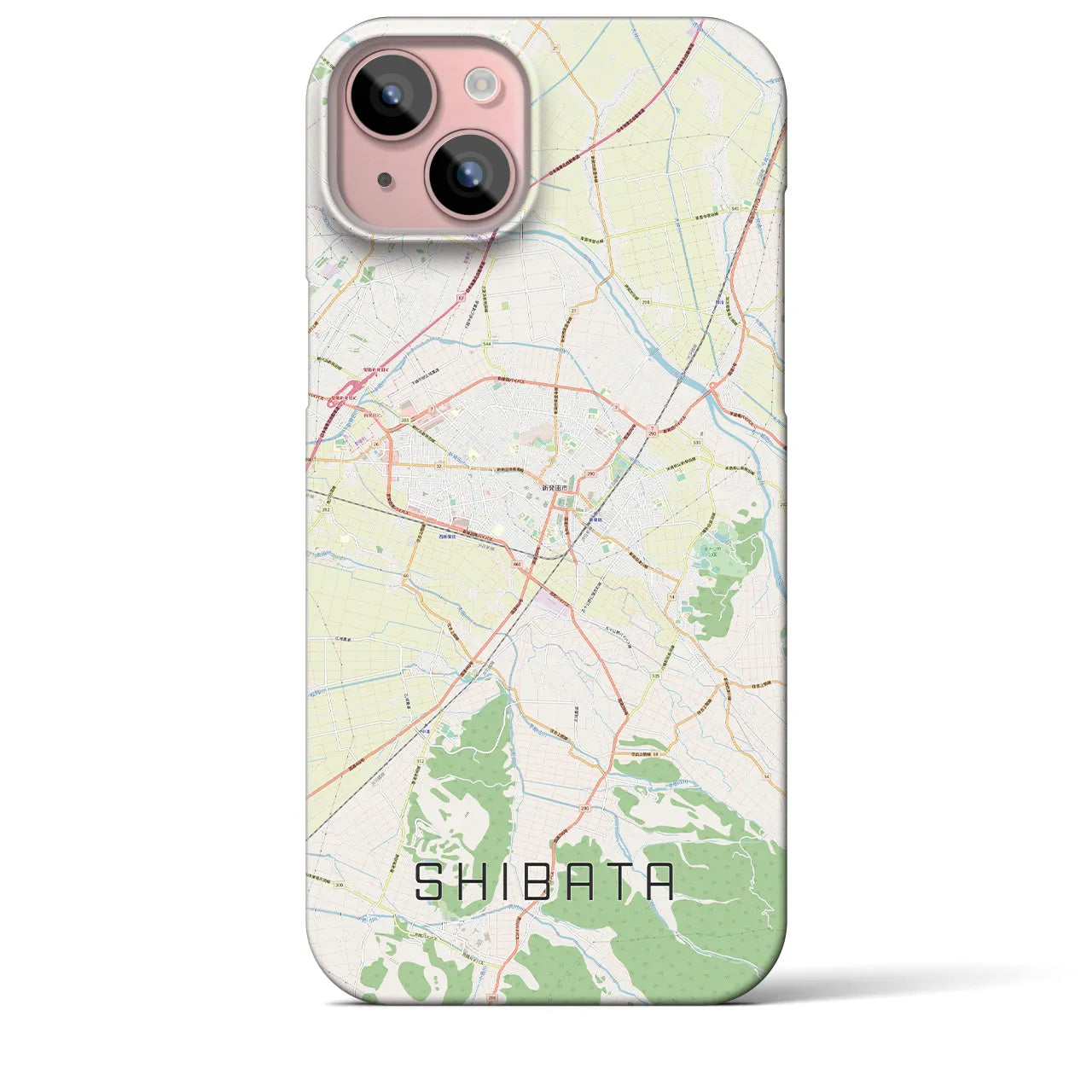 【新発田（新潟県）】地図柄iPhoneケース（バックカバータイプ）