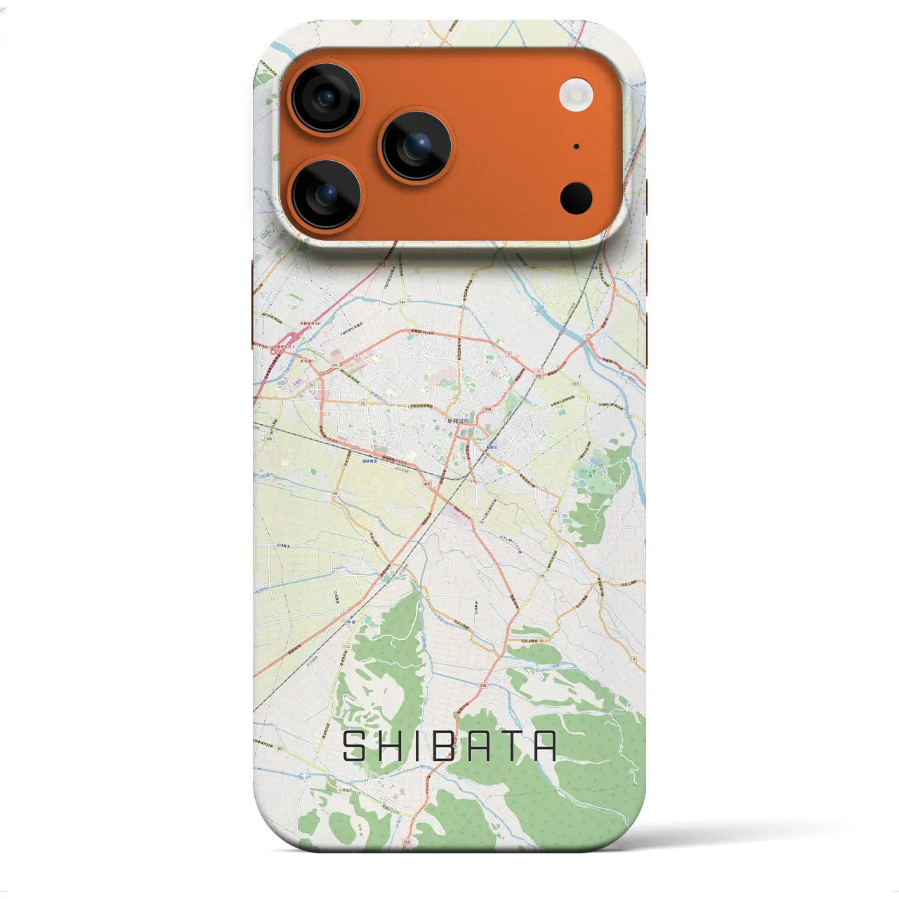 【新発田（新潟県）】地図柄iPhoneケース（バックカバータイプ）