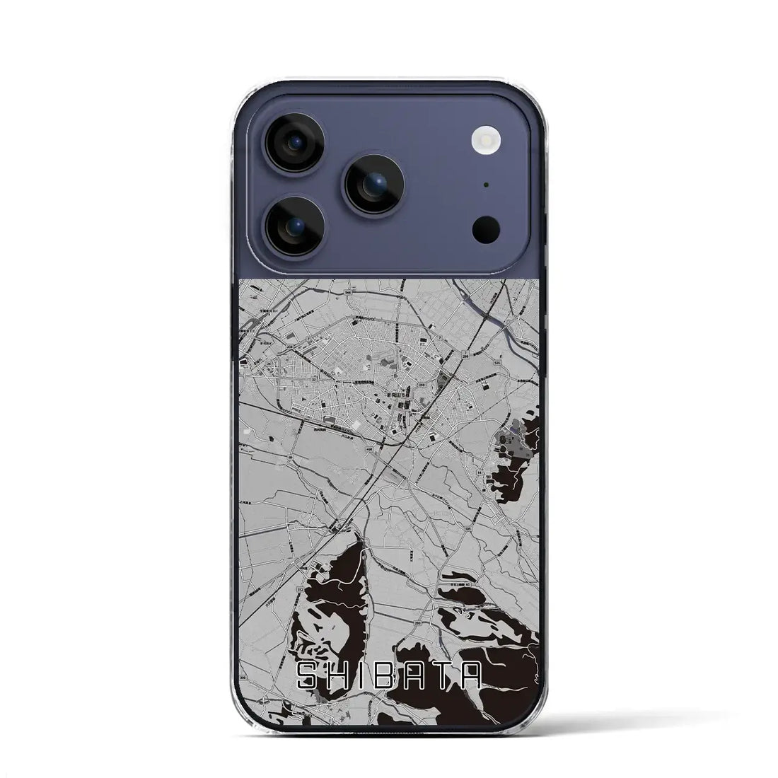 【新発田（新潟県）】地図柄iPhoneケース（クリアタイプ）モノトーン・iPhone 17 Pro Max 用