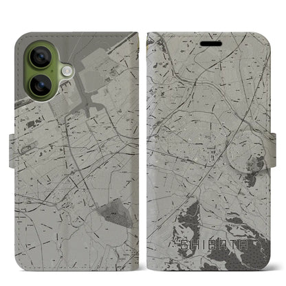 【新発田（新潟県）】地図柄iPhoneケース（手帳タイプ）