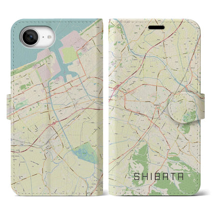 【新発田（新潟県）】地図柄iPhoneケース（手帳タイプ）