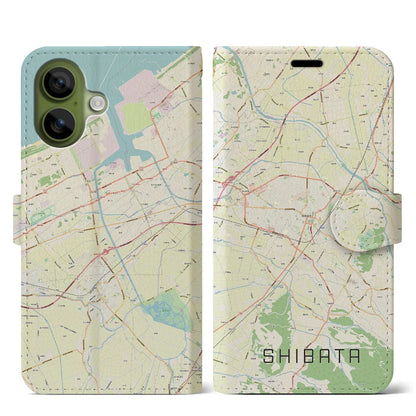 【新発田（新潟県）】地図柄iPhoneケース（手帳タイプ）