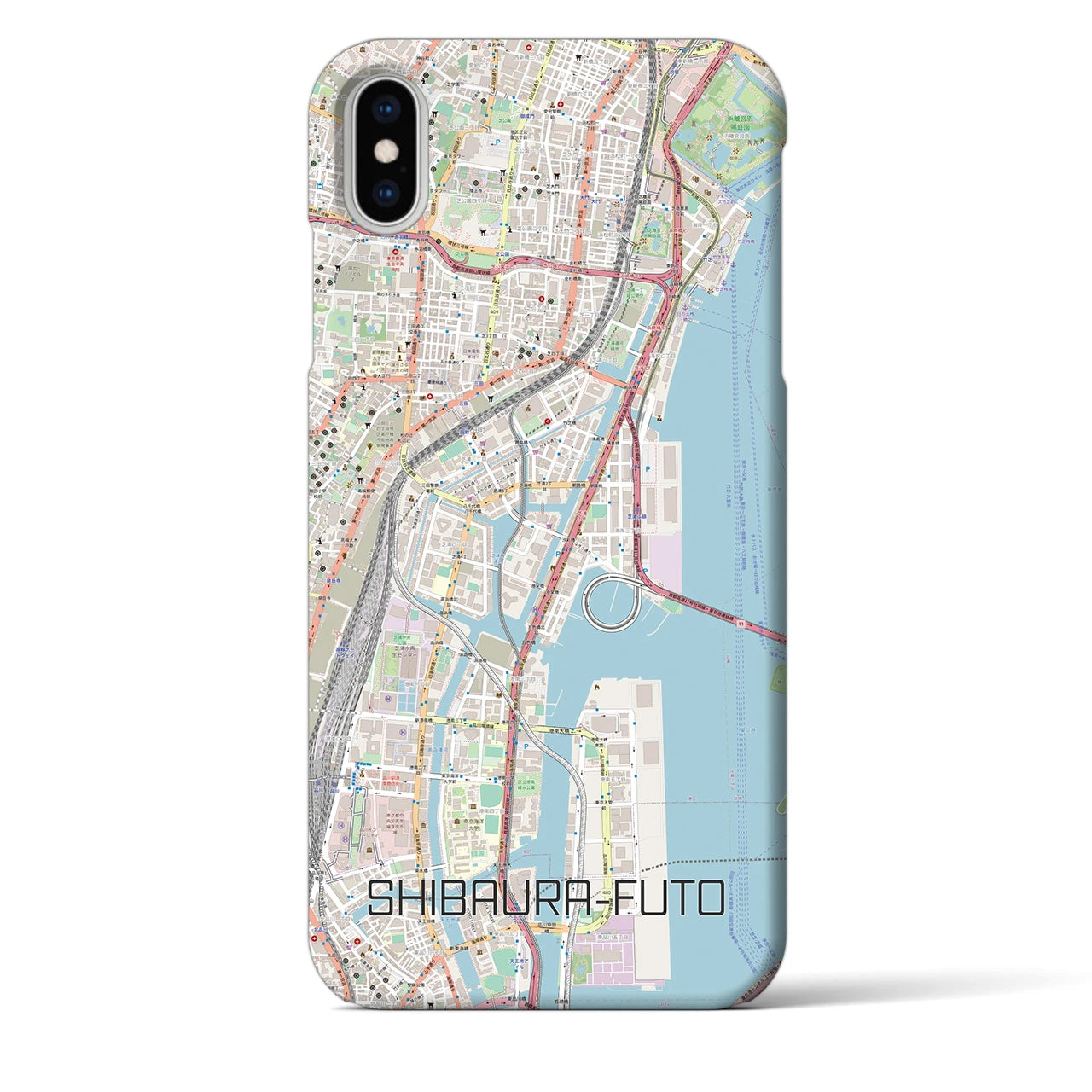 【芝浦ふ頭（東京都）】地図柄iPhoneケース（バックカバータイプ）