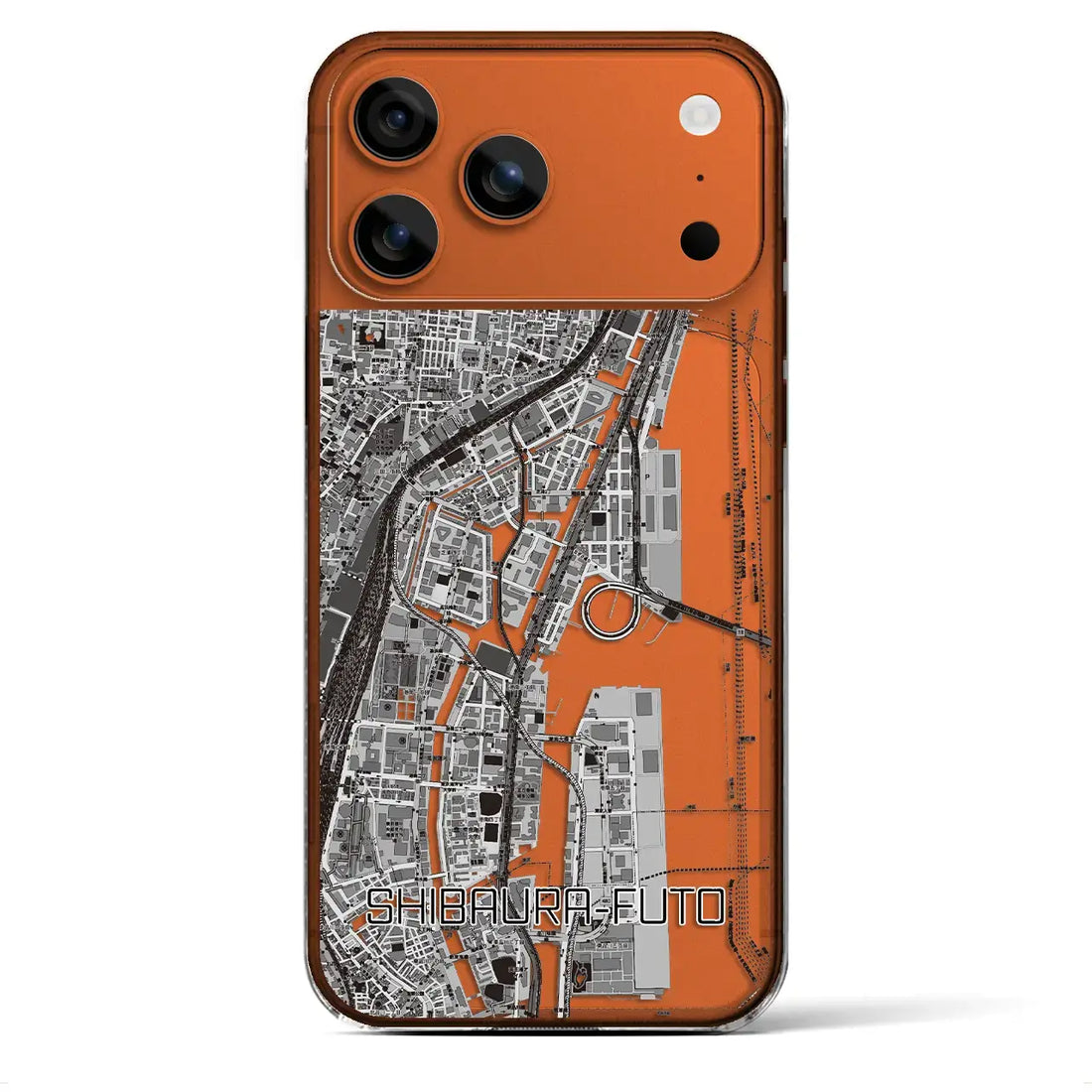 【芝浦ふ頭(東京都)】地図柄iPhoneケース(クリアタイプ)モノトーン・iPhone 17 Pro Max 用
