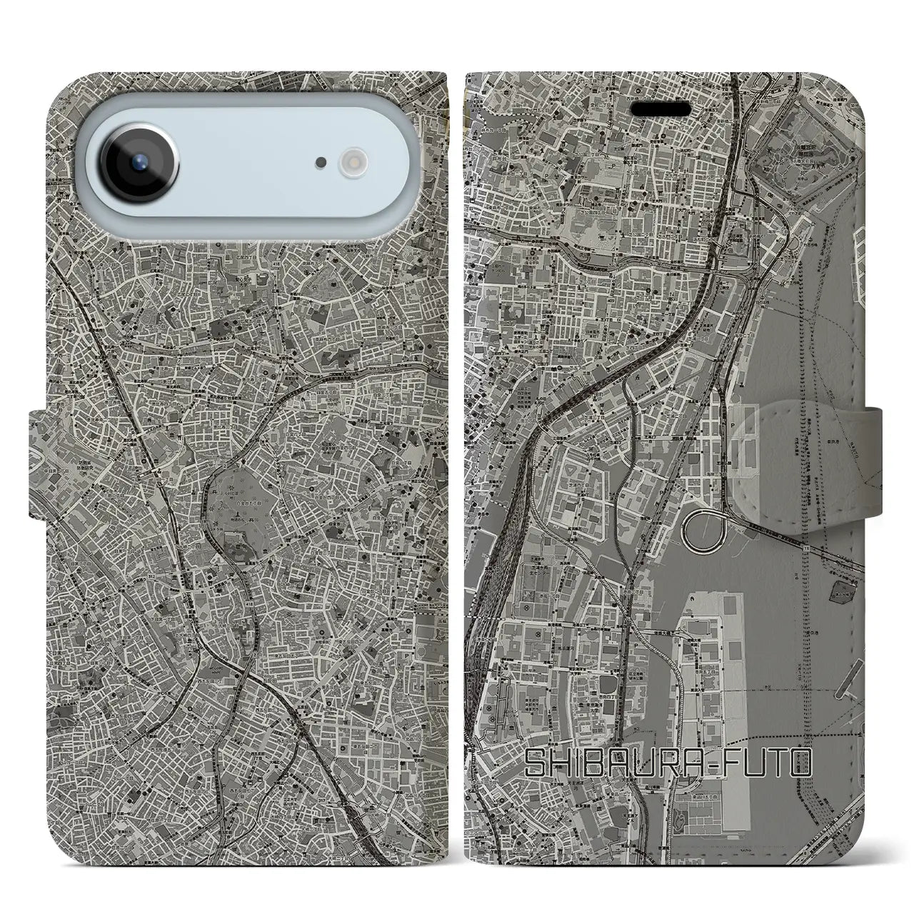 【芝浦ふ頭（東京都）】地図柄iPhoneケース（手帳タイプ）