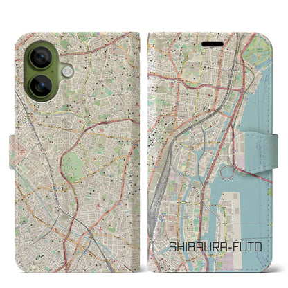 【芝浦ふ頭（東京都）】地図柄iPhoneケース（手帳タイプ）