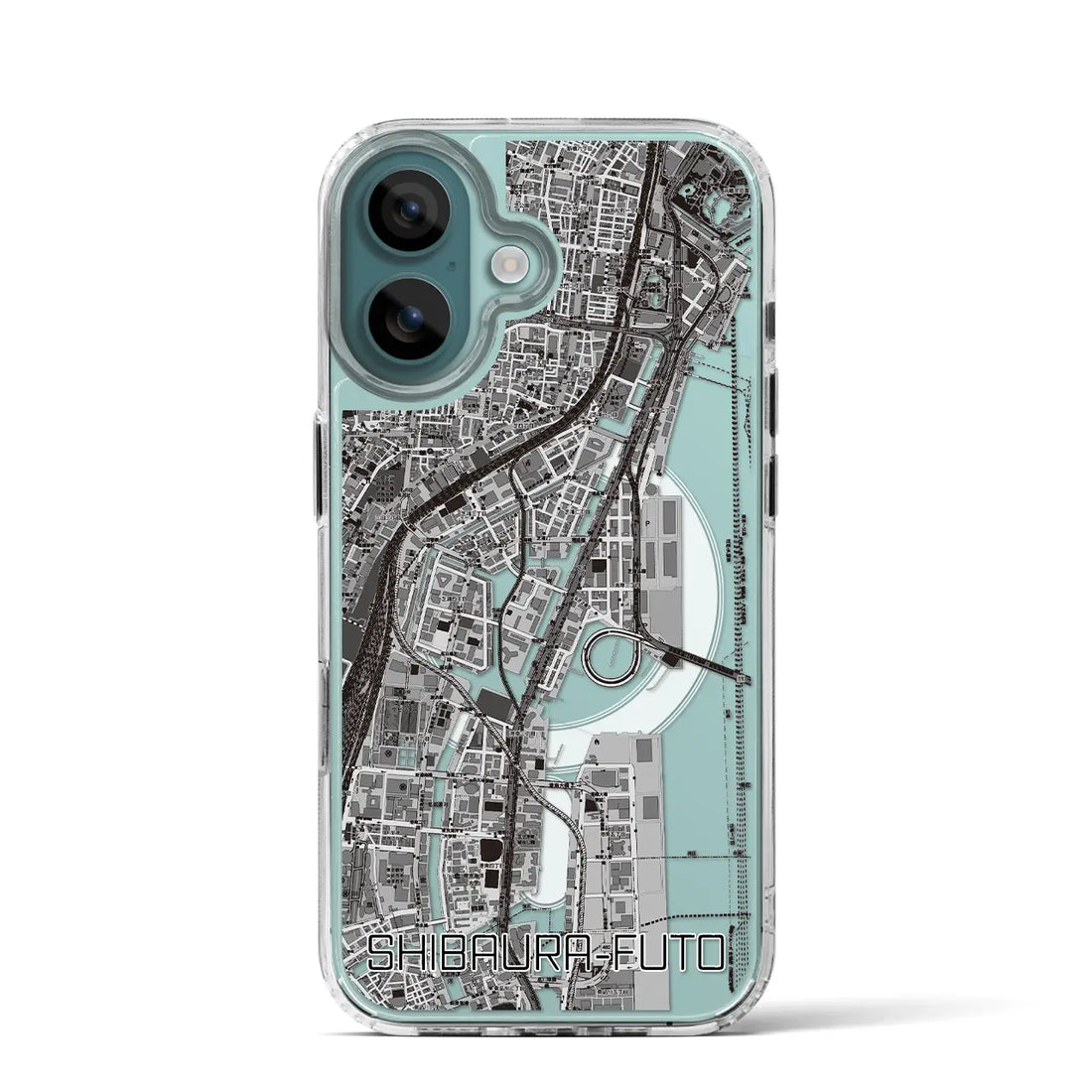 【芝浦ふ頭(東京都)】地図柄iPhoneケース(MagSafeタイプ)モノトーン・iPhone 16 Pro 用