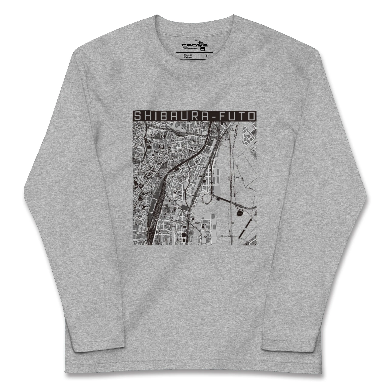 【芝浦ふ頭（東京都）】地図柄ロングスリーブTシャツ